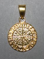 Médaille dorée Roue Runique