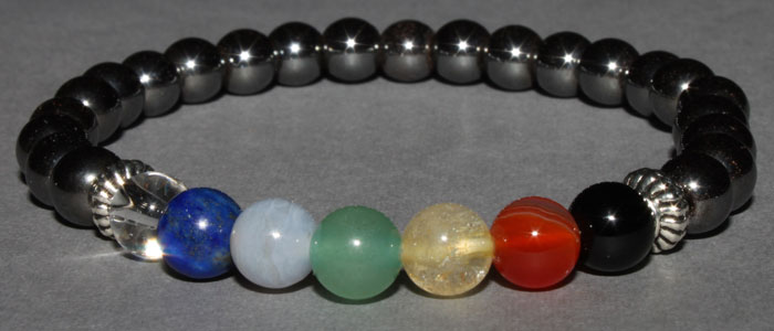 Bracelet 7 Chakras (11) 6 mm Disponible Taille Extra large