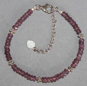 Bracelet Tourmaline rose facettée" Rubellite "