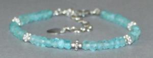 Bracelet Apatite bleue facettée (2)
