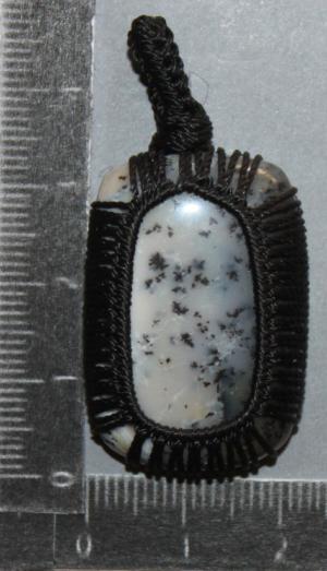 Pendentif  macramé Opale mousse