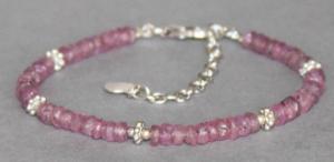 Bracelet Tourmaline rose facettée" Rubellite "