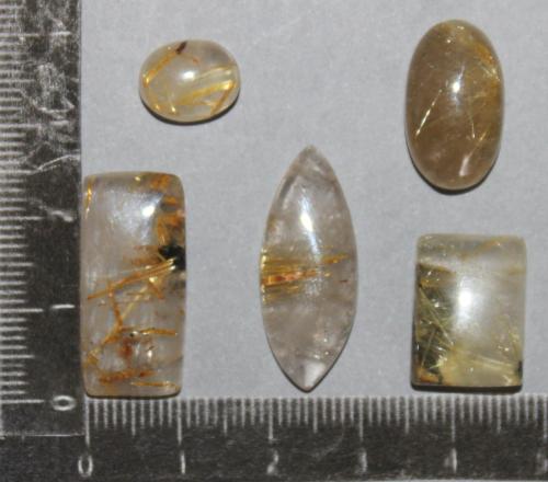 Lot de pierres cabochon Quartz rutile doré (A)