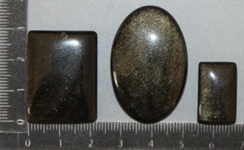Lot de pierres cabochon Obsidienne dorée
