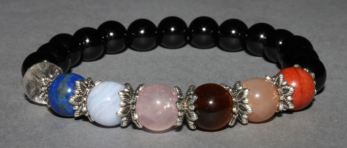 Bracelet 7 Chakras (13) 8 mm Disponible Taille Small/Large/Extra large