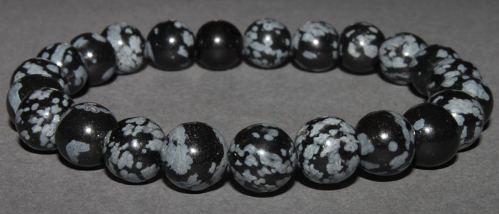 Bracelet Obsidienne Neige 8 mm Disponible Taille Small/Médium/Large