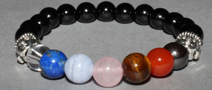Bracelet 7 Chakras (17) 8 mm Disponible Taille Small/Large/Extra large