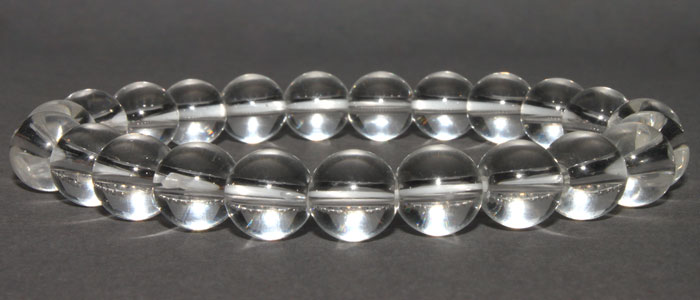 Bracelet Cristal de roche 8 mm Disponible Taille Small/Médium/Large