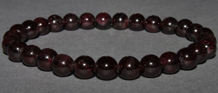Bracelet Grenat 6 mm Disponible Taille Small/Large/Extra large