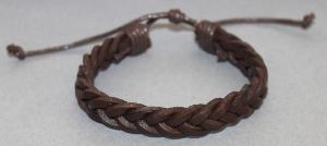 Bracelet ajustable simili cuir marron et coton ciré N°30