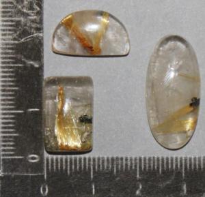 Lot de pierres cabochon Quartz rutile doré (A)