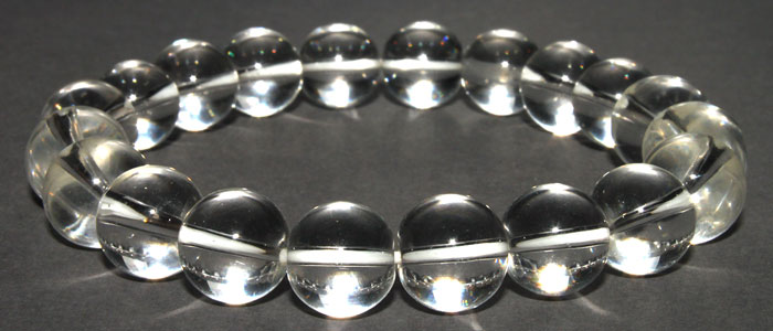 Bracelet Cristal de roche 10 mm Disponible Taille Small/Médium/Large
