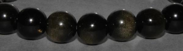 Fil Obsidienne dorée 6 mm