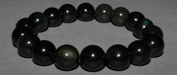 Bracelet Obsidienne Oeil Céleste 10 mm Disponible Taille Small/Médium/Large